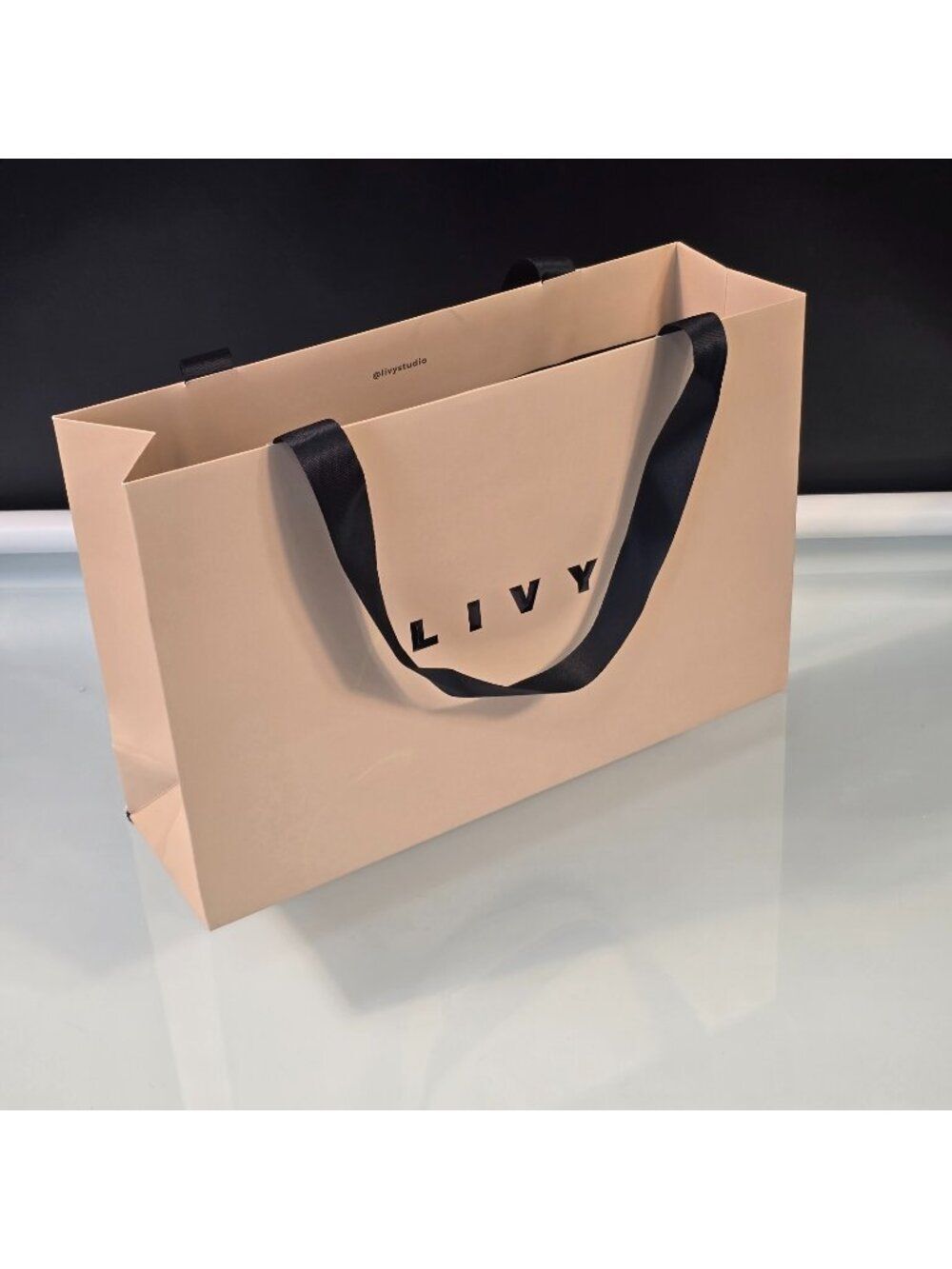Authentic Livy French Luxury Lingerie Paper Shopping Bag 14.25" x 9.5"x4.25"